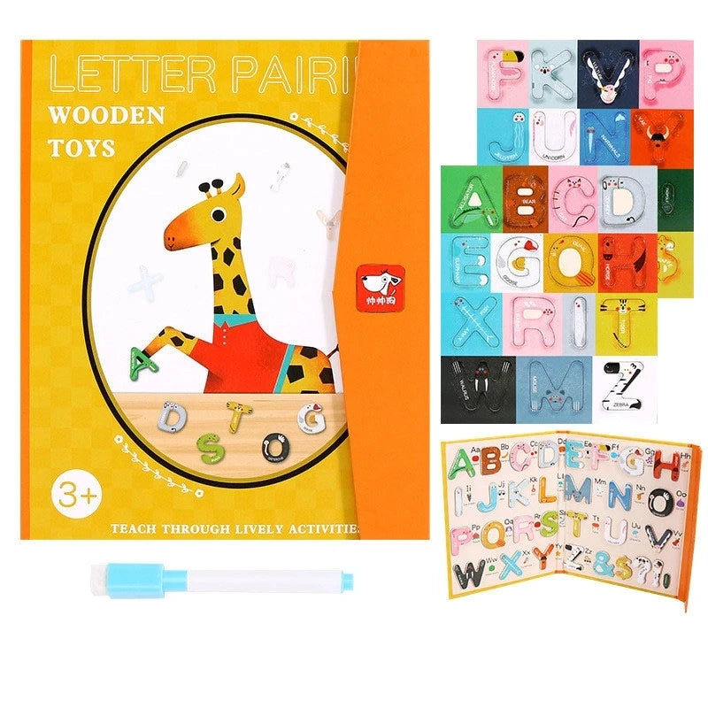 Montessori Wooden 26Pcs Magnetic English Letters Board