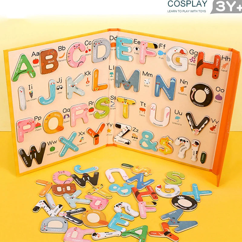 Montessori Wooden 26Pcs Magnetic English Letters Board