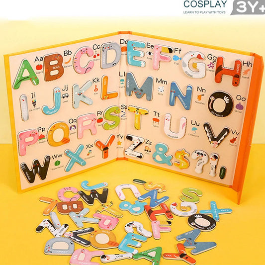 Montessori Wooden 26Pcs Magnetic English Letters Board