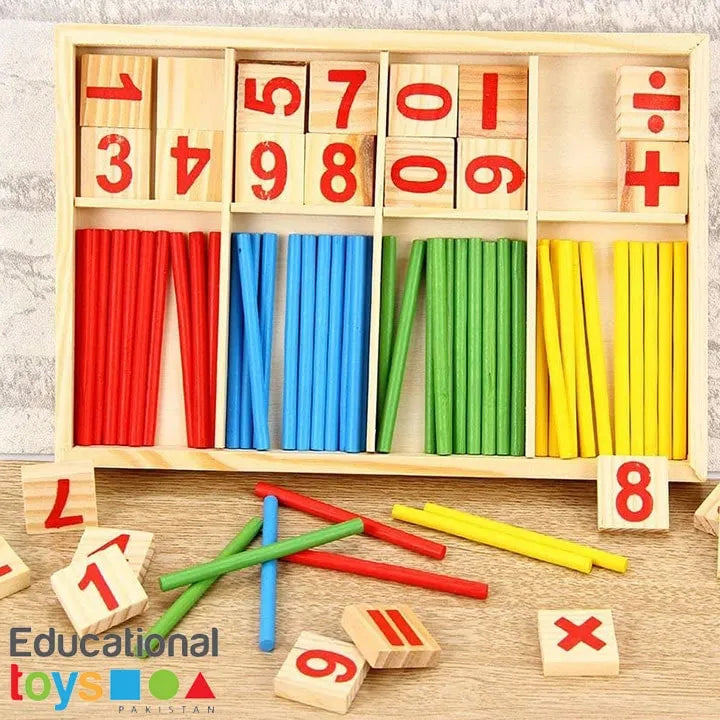 Children Math Toys Counting Sticks Geometric Block