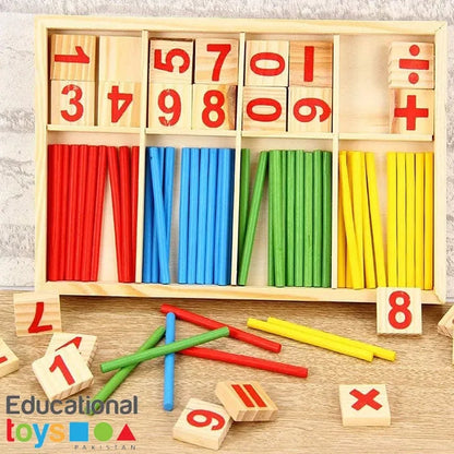 Children Math Toys Counting Sticks Geometric Block