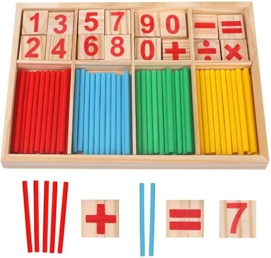 Children Math Toys Counting Sticks Geometric Block