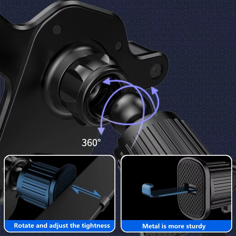 Universal Gravity Car Phone Holder – Secure Air Vent Mount for iPhone 14 13 12 11 Pro Max, Samsung & Xiaomi