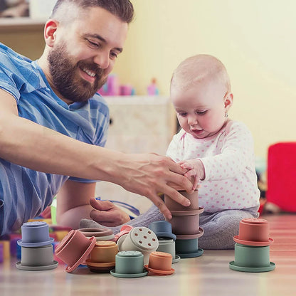Baby Silicone Hourglass Stacking Cup
