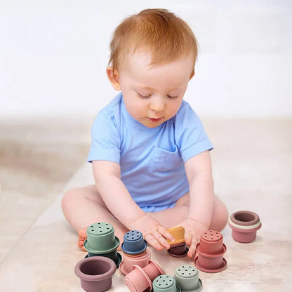 Baby Silicone Hourglass Stacking Cup