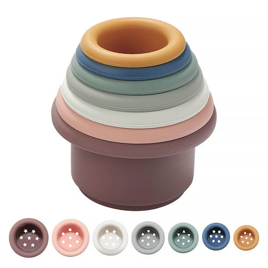 Baby Silicone Hourglass Stacking Cup